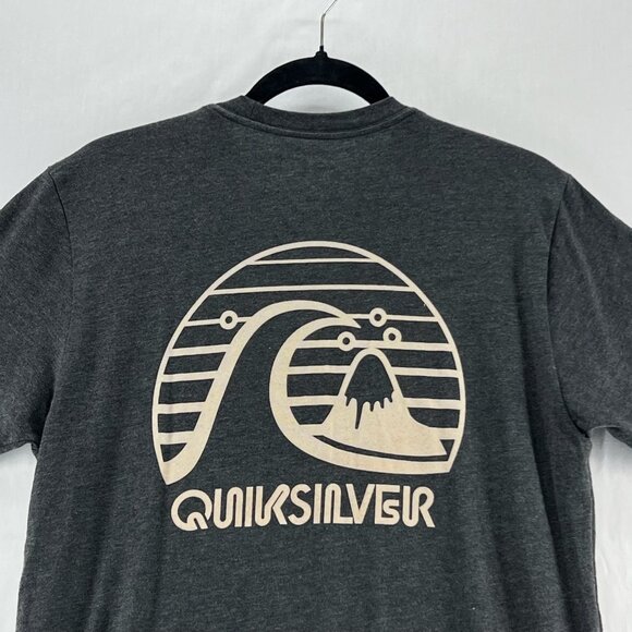 Quiksilver Bold Move Mod T-Shirt Men M Crewneck Surf Skater Graphic Heather Gray - Picture 7 of 11
